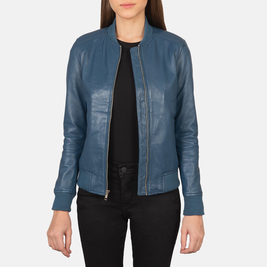 Sheepskin Genuine Leather Bomber Jacket For Women