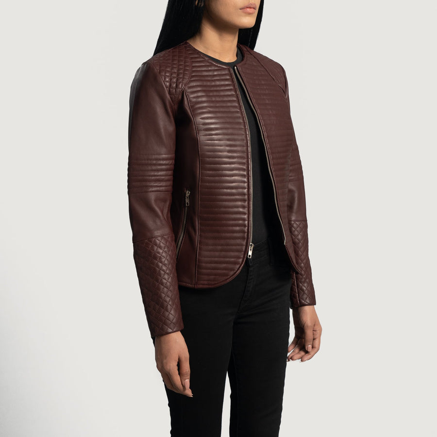 Women’s Sheepskin Premium Quilted Leather Jacket – Sleek Design