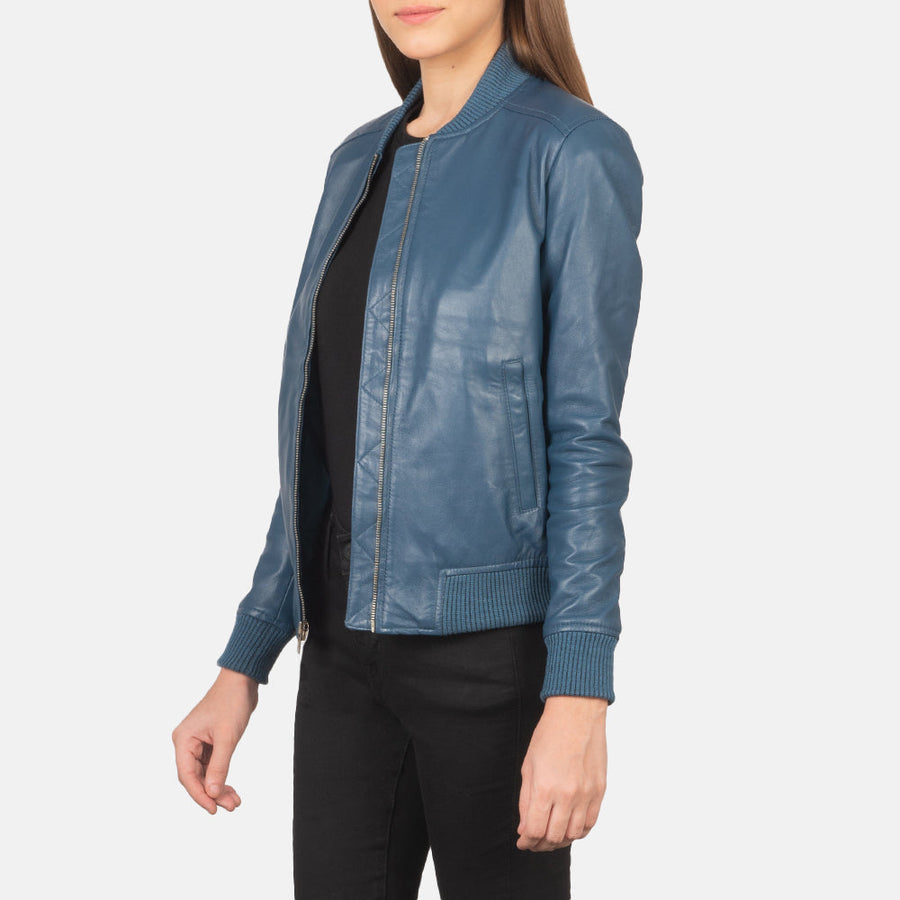 Sheepskin Genuine Leather Bomber Jacket For Women