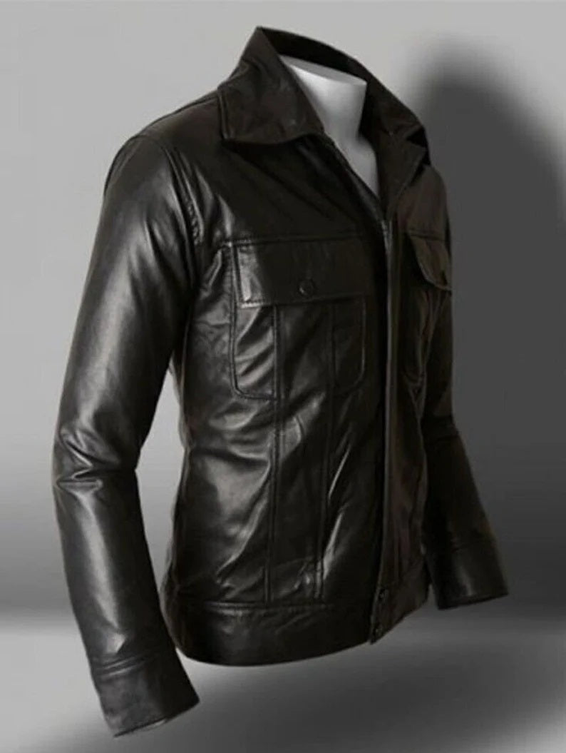 Men's Genuine Leather Moto Jacket - Classic Biker Design, 100% Real Lambskin Leather, Durable & Timeless, Luxury Fashion