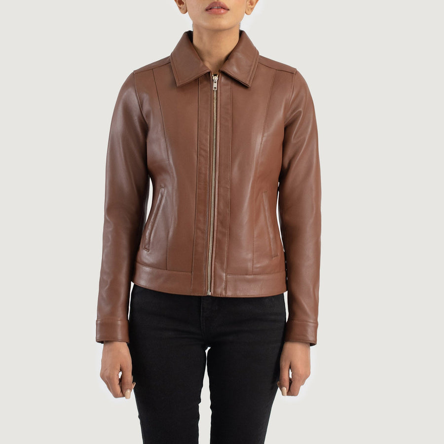 Women’s Sheepskin Classic Collar Leather Jacket