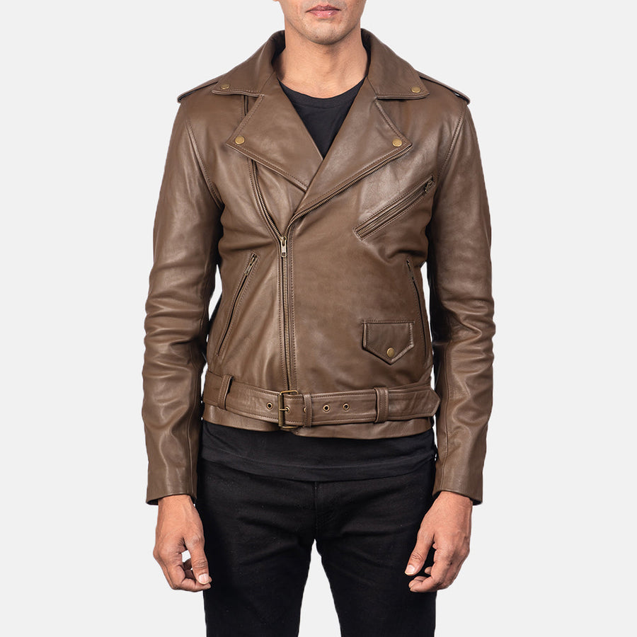 Genuine Cowhide Black Biker Leather Jacket For Men