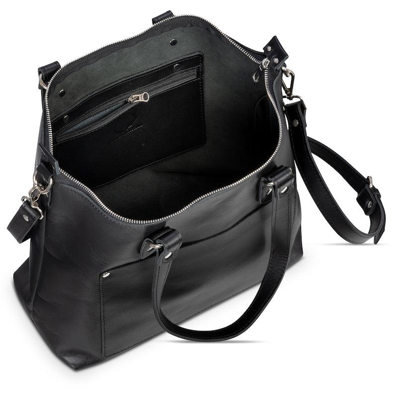 Durable Handmade Leather Tote Bag with Adjustable Shoulder Strap