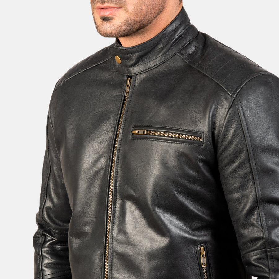 Vintage Pull-Up Cowhide Leather Rider Jacket