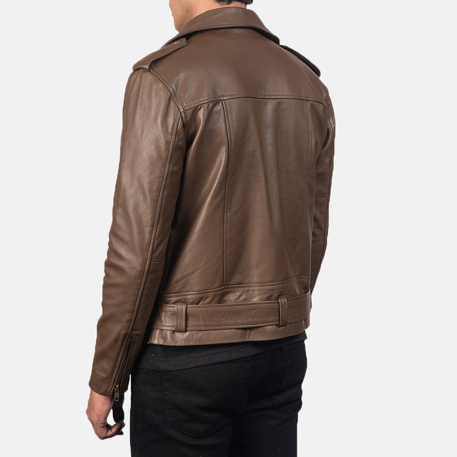 Genuine Cowhide Black Biker Leather Jacket For Men