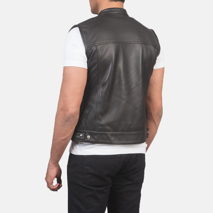 Men’s Sheepskin Leather Vest – Multicolor, Zipper with Button Flap