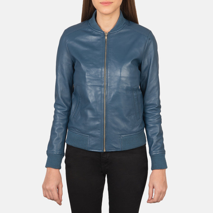 Sheepskin Genuine Leather Bomber Jacket For Women
