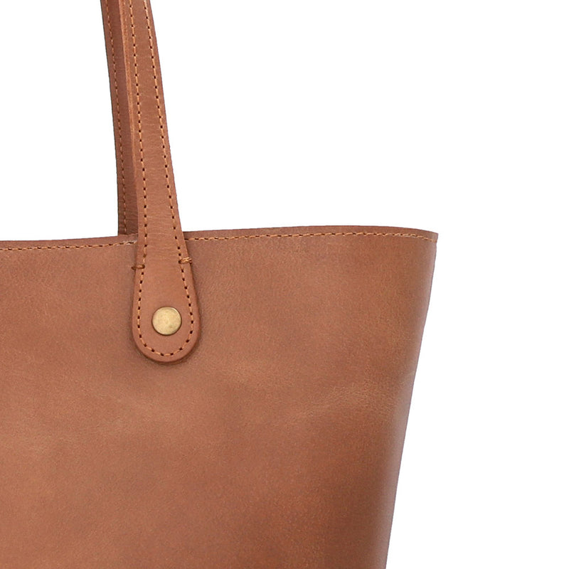 Handcrafted Leather Tote Bag | Vintage Tan Leather Shoulder Bag