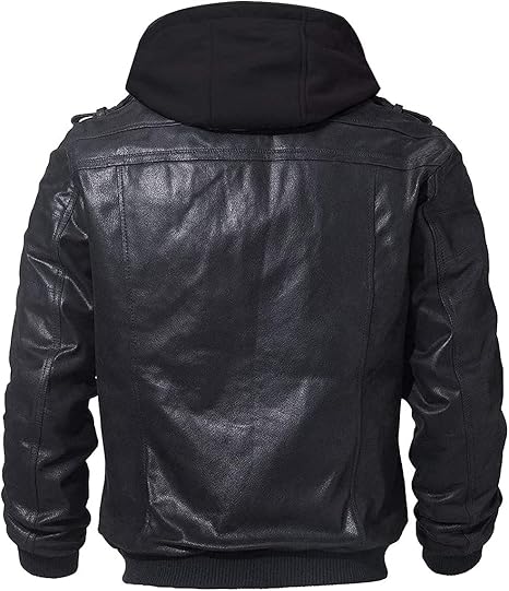 Men's Luxury Leather Jacket with Detachable Hood - 100% Genuine Leather, Versatile Style, Perfect for Riding and Everyday Wear