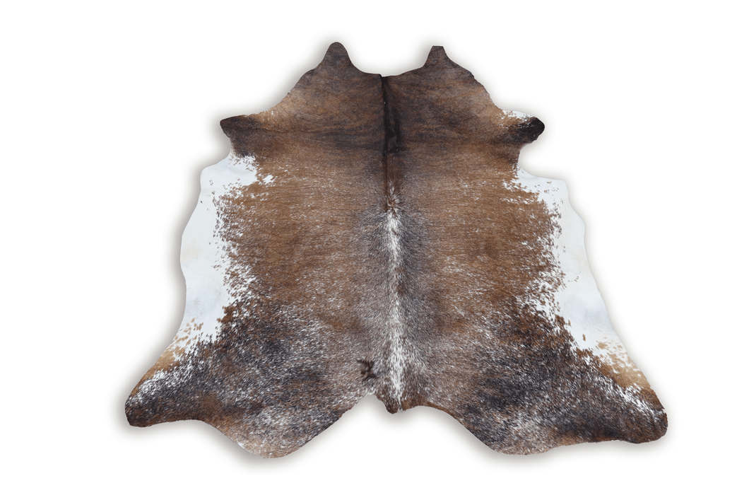 Tricolor (7.1 X 6.1 ft.) Exact As Photo BRAZILIAN Cowhide Rug | 100% Natural Cowhide Area Rug | Real Leather Cow Skin Rug | BZ129
