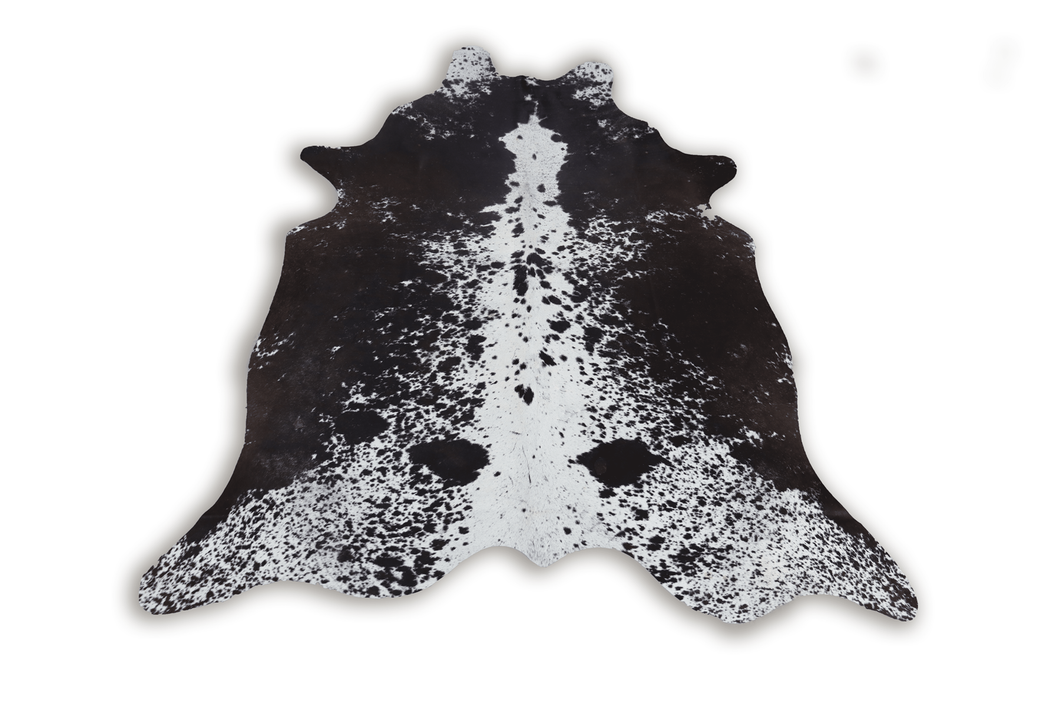 Black White (6.9 X 5.9 ft.) Exact As Photo BRAZILIAN Cowhide Rug | 100% Natural Cowhide Area Rug | Real Leather Cow Skin Rug | BZ152