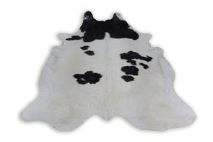 White Black (7.1 X 6.4 ft.) Exact As Photo BRAZILIAN Cowhide Rug | 100% Natural Cowhide Area Rug | Real Leather Cow Skin Rug | BZ162