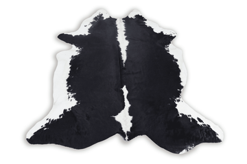 Black White (7.4 X 6.1 ft.) Exact As Photo BRAZILIAN Cowhide Rug | 100% Natural Cowhide Area Rug | Real Leather Cow Skin Rug | BZ163