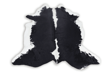 Load image into Gallery viewer, Black White (7.4 X 6.1 ft.) Exact As Photo BRAZILIAN Cowhide Rug | 100% Natural Cowhide Area Rug | Real Leather Cow Skin Rug | BZ163
