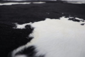 Black White (7.4 X 6.1 ft.) Exact As Photo BRAZILIAN Cowhide Rug | 100% Natural Cowhide Area Rug | Real Leather Cow Skin Rug | BZ163