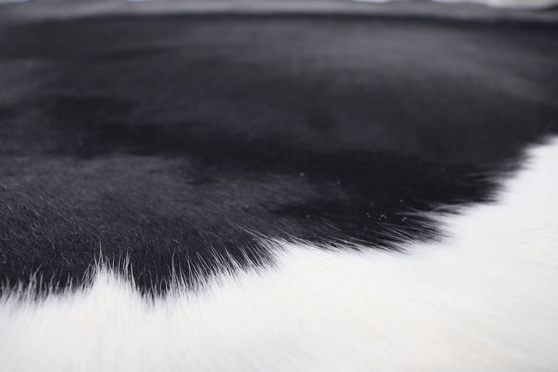 Black White (7.2 X 6 ft.) Exact As Photo BRAZILIAN Cowhide Rug | 100% Natural Cowhide Area Rug | Real Leather Cow Skin Rug | BZ169