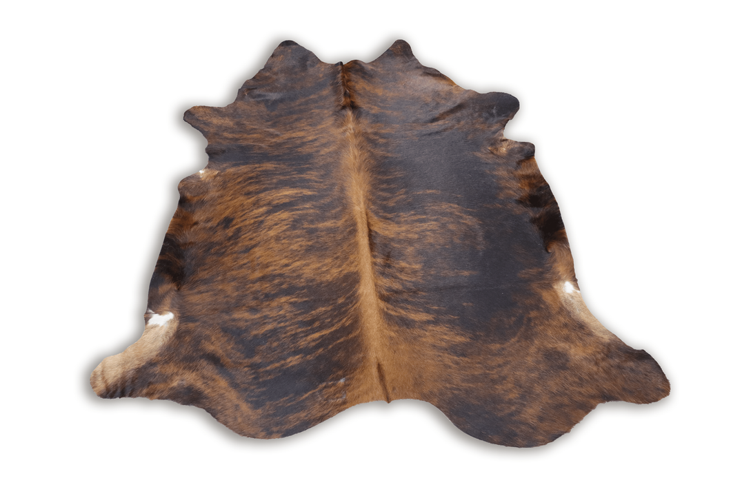Brown Black Brindle (6.7 X 6.1 ft.) Exact As Photo BRAZILIAN Cowhide Rug | 100% Natural Cowhide Area Rug | Real Leather Cow Skin Rug | BZ195