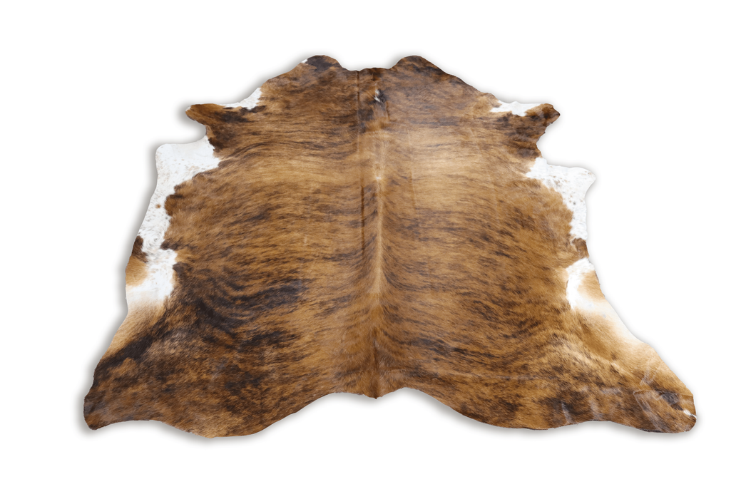 Brown White Brindle (7.9 X 7.2 ft.) Exact As Photo BRAZILIAN Cowhide Rug | 100% Natural Cowhide Area Rug | Real Leather Cow Skin Rug | BZ202
