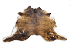Tricolor Brindle (7.10 X 7.10 ft.) Exact As Photo BRAZILIAN Cowhide Rug | 100% Natural Cowhide Area Rug | Real Leather Cow Skin Rug | BZ204