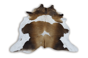 Brown White (7.1 X 6 ft.) Exact As Photo BRAZILIAN Cowhide Rug | 100% Natural Cowhide Area Rug | Real Leather Cow Skin Rug | BZ214