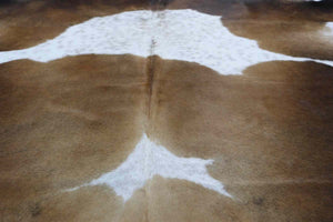 Brown White (7.1 X 6 ft.) Exact As Photo BRAZILIAN Cowhide Rug | 100% Natural Cowhide Area Rug | Real Leather Cow Skin Rug | BZ214