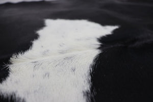 Black White (6.8 X 6.1 ft.) Exact As Photo BRAZILIAN Cowhide Rug | 100% Natural Cowhide Area Rug | Real Leather Cow Skin Rug | BZ228