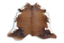 Load image into Gallery viewer, Brown White (6.10 X 6.1 ft.) Exact As Photo BRAZILIAN Cowhide Rug | 100% Natural Cowhide Area Rug | Real Leather Cow Skin Rug | BZ230

