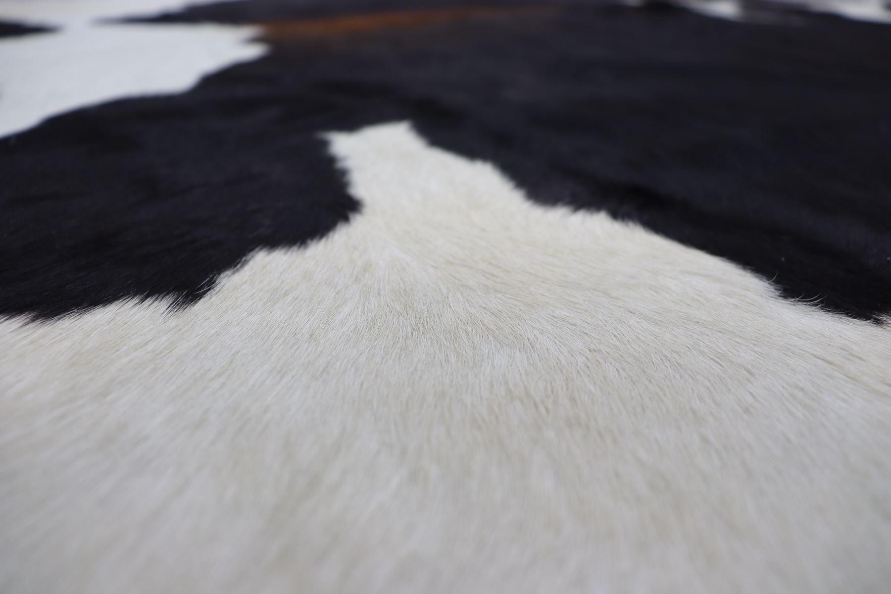 Tricolor Panda Pattern (6.5 X 5.10 ft.) Exact As Photo BRAZILIAN Cowhide Rug | 100% Natural Cowhide Area Rug | Real Leather Cow Skin Rug | BZ240