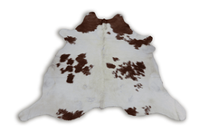Load image into Gallery viewer, Brown White (6.10 X 6.9 ft.) Exact As Photo BRAZILIAN Cowhide Rug | 100% Natural Cowhide Area Rug | Real Leather Cow Skin Rug | BZ242
