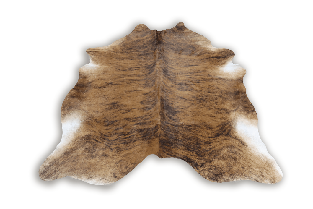 Tricolor Brindle (6.9 X 5.10 ft.) Exact As Photo BRAZILIAN Cowhide Rug | 100% Natural Cowhide Area Rug | Real Leather Cow Skin Rug | BZ272