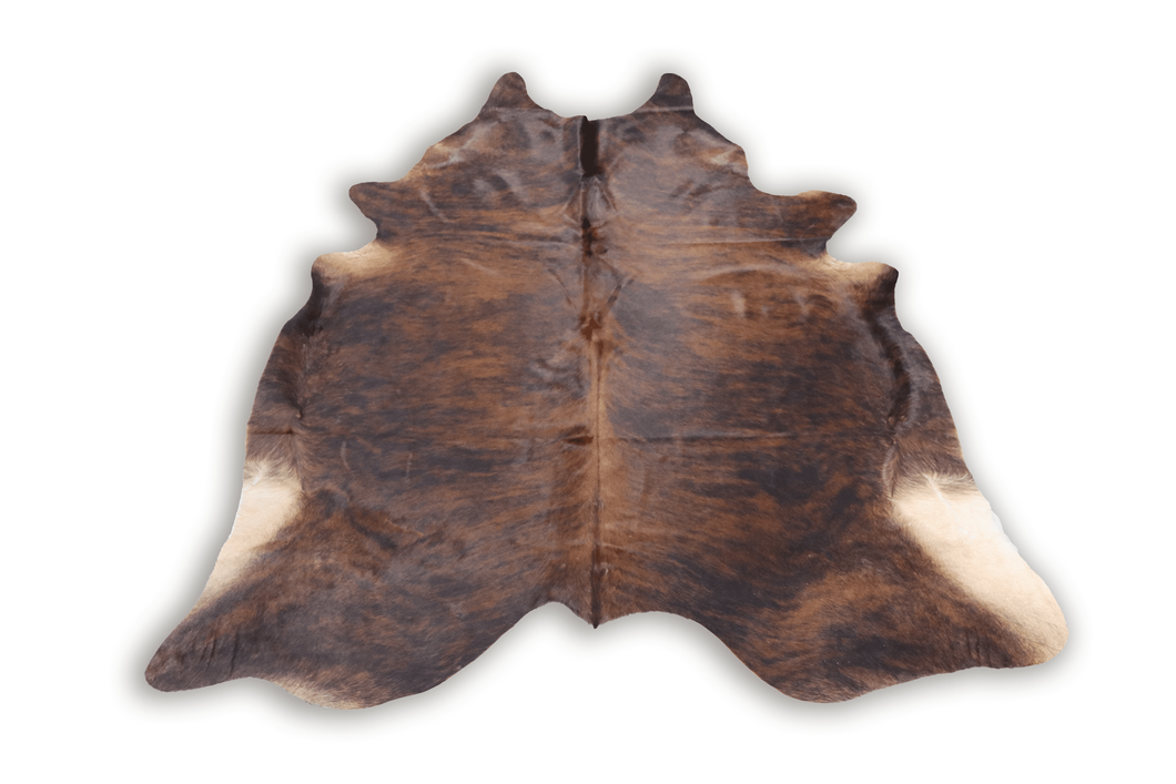 Tricolor Brindle (7 X 5.11 ft.) Exact As Photo BRAZILIAN Cowhide Rug | 100% Natural Cowhide Area Rug | Real Leather Cow Skin Rug | BZ273