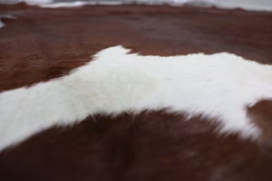 Brown White (7.4 X 6 ft.) Exact As Photo BRAZILIAN Cowhide Rug | 100% Natural Cowhide Area Rug | Real Leather Cow Skin Rug | BZ276