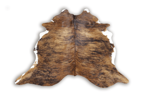Tricolor Brindle (6.8 X 5.9 ft.) Exact As Photo BRAZILIAN Cowhide Rug | 100% Natural Cowhide Area Rug | Real Leather Cow Skin Rug | BZ292