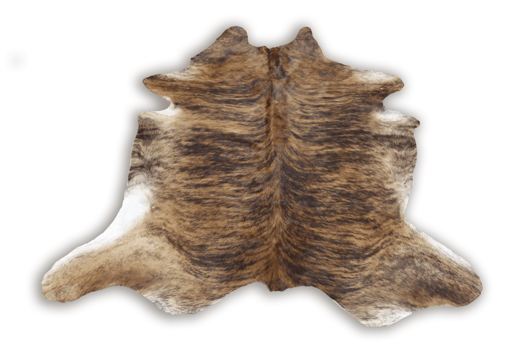 Tricolor Brindle (7 X 6.3 ft.) Exact As Photo BRAZILIAN Cowhide Rug | 100% Natural Cowhide Area Rug | Real Leather Cow Skin Rug | BZ294