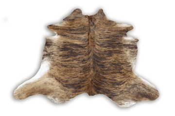 Tricolor Brindle (7 X 6.3 ft.) Exact As Photo BRAZILIAN Cowhide Rug | 100% Natural Cowhide Area Rug | Real Leather Cow Skin Rug | BZ294