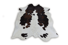 Load image into Gallery viewer, Tricolor (6.11 X 5.3 ft.) Exact As Photo BRAZILIAN Cowhide Rug | 100% Natural Cowhide Area Rug | Real Leather Cow Skin Rug | BZ297
