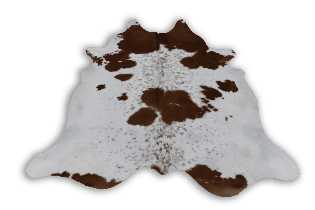 Brown White (6.7 X 6.5 ft.) Exact As Photo BRAZILIAN Cowhide Rug | 100% Natural Cowhide Area Rug | Real Leather Cow Skin Rug | BZ304