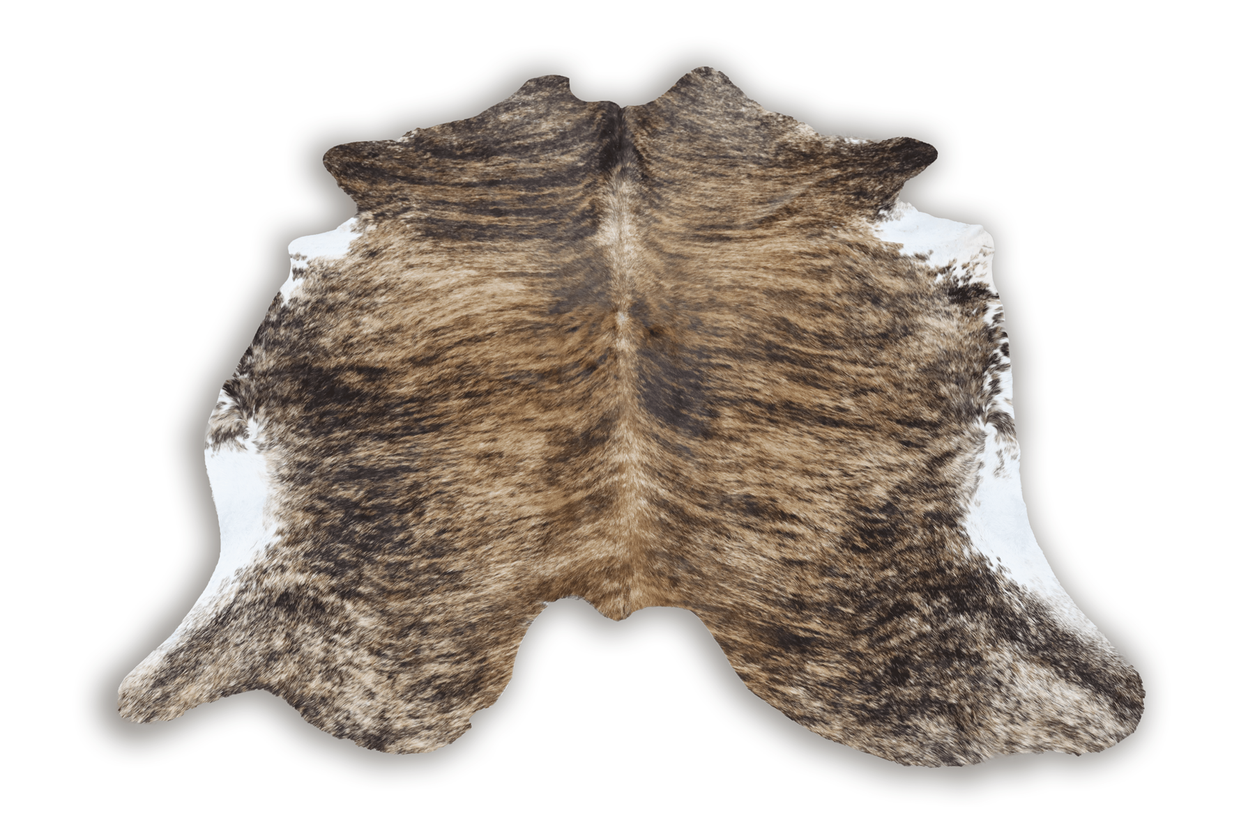Tricolor Brindle (6.3 X 5.9 ft.) Exact As Photo BRAZILIAN Cowhide Rug | 100% Natural Cowhide Area Rug | Real Leather Cow Skin Rug | BZ308