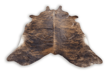 Load image into Gallery viewer, Tricolor Brindle (6.5 X 6.1 ft.) Exact As Photo BRAZILIAN Cowhide Rug | 100% Natural Cowhide Area Rug | Real Leather Cow Skin Rug | BZ318
