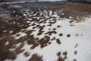 Brown White (6.2 X 6.9 ft.) Exact As Photo BRAZILIAN Cowhide Rug | 100% Natural Cowhide Area Rug | Real Leather Cow Skin Rug | BZ340