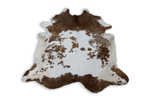 Load image into Gallery viewer, Brown White (6.9 X 6 ft.) Exact As Photo BRAZILIAN Cowhide Rug | 100% Natural Cowhide Area Rug | Real Leather Cow Skin Rug | BZ360
