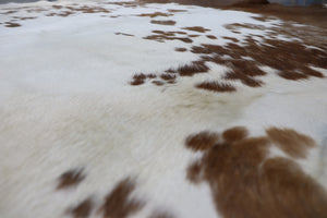 Brown White (6.9 X 6 ft.) Exact As Photo BRAZILIAN Cowhide Rug | 100% Natural Cowhide Area Rug | Real Leather Cow Skin Rug | BZ360