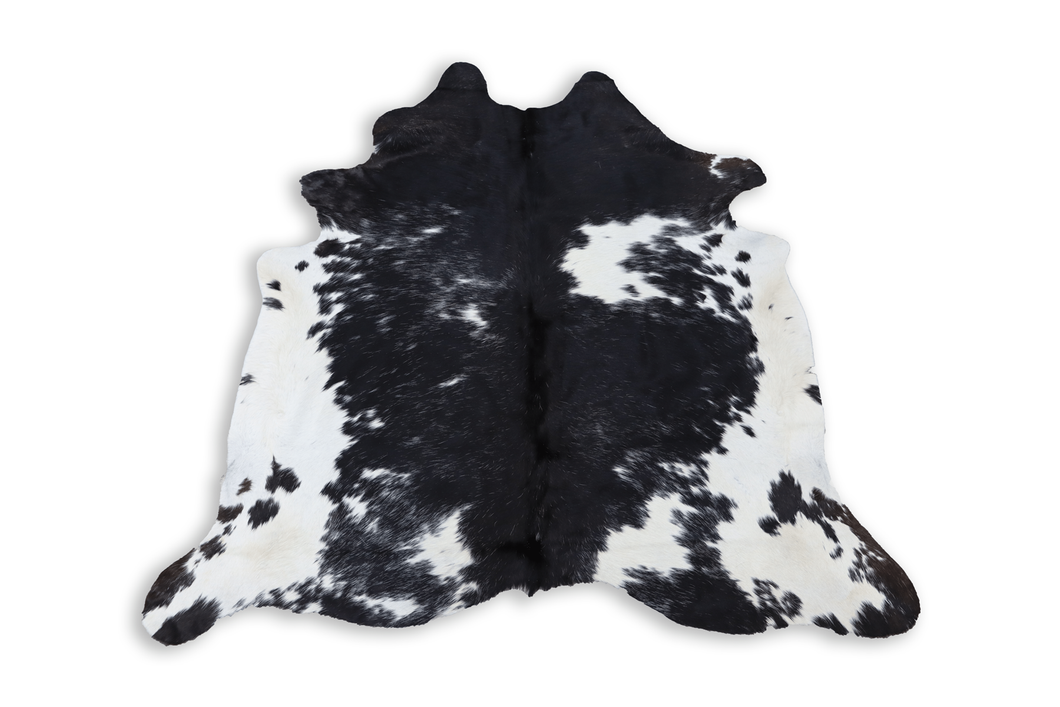 Black White (6.7 X 6.1 ft.) Exact As Photo BRAZILIAN Cowhide Rug | 100% Natural Cowhide Area Rug | Real Leather Cow Skin Rug | BZ365