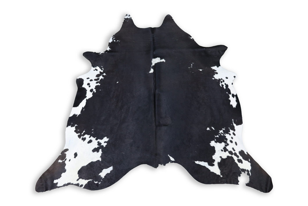 Black White (6.11 X 6.4 ft.) Exact As Photo BRAZILIAN Cowhide Rug | 100% Natural Cowhide Area Rug | Real Leather Cow Skin Rug | BZ375