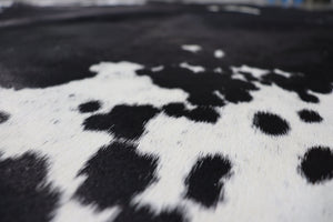 Black White (6.11 X 6.4 ft.) Exact As Photo BRAZILIAN Cowhide Rug | 100% Natural Cowhide Area Rug | Real Leather Cow Skin Rug | BZ375