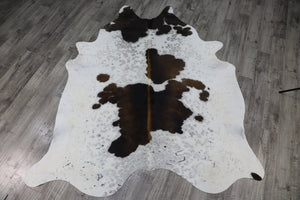 Tricolor (7 X 6 ft.) Exact As Photo BRAZILIAN Cowhide Rug | 100% Natural Cowhide Area Rug | Real Leather Cow Skin Rug | BZ380
