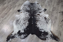 Load image into Gallery viewer, Black White (7.9 X 6.5 ft.) Exact As Photo BRAZILIAN Cowhide Rug | 100% Natural Cowhide Area Rug | Real Leather Cow Skin Rug | BZ384
