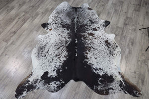 Black White (7.9 X 6.5 ft.) Exact As Photo BRAZILIAN Cowhide Rug | 100% Natural Cowhide Area Rug | Real Leather Cow Skin Rug | BZ384