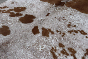 Brown White (7.7 X 6.9 ft.) Exact As Photo BRAZILIAN Cowhide Rug | 100% Natural Cowhide Area Rug | Real Leather Cow Skin Rug | BZ391