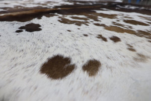Tricolor (8.2 X 7 ft.) Exact As Photo BRAZILIAN Cowhide Rug | 100% Natural Cowhide Area Rug | Real Leather Cow Skin Rug | BZ393